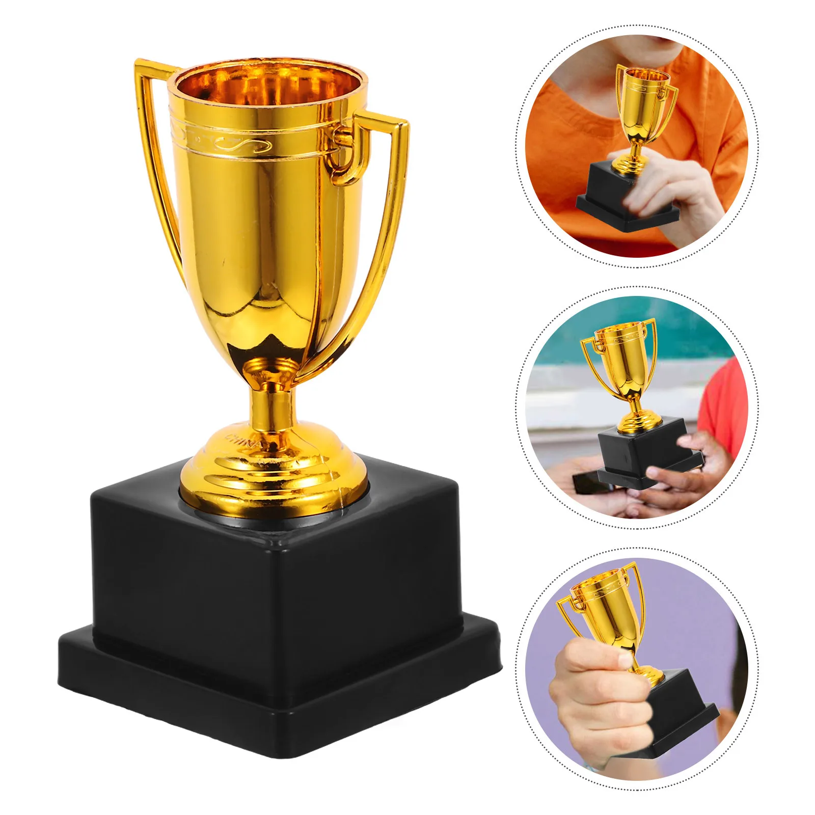 

3Pcs Plastic Trophy Gold Award Cups for Student Sports Party Games Competition Winning Prizes Costume Contest Award