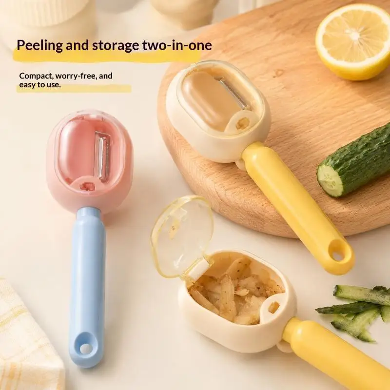 1PCS Kitchen Special Fruit Peeler With Box Storage, Upgrade Vegetable Peeler With Catcher Peeler With Storage Bucket