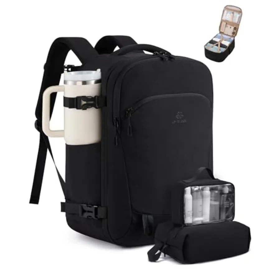 

40L Travel Backpack for Women, Airline Approved Carry On Backpack with 2 Packing Cubes, Waterproof Personal Item Bag Fits 17" L