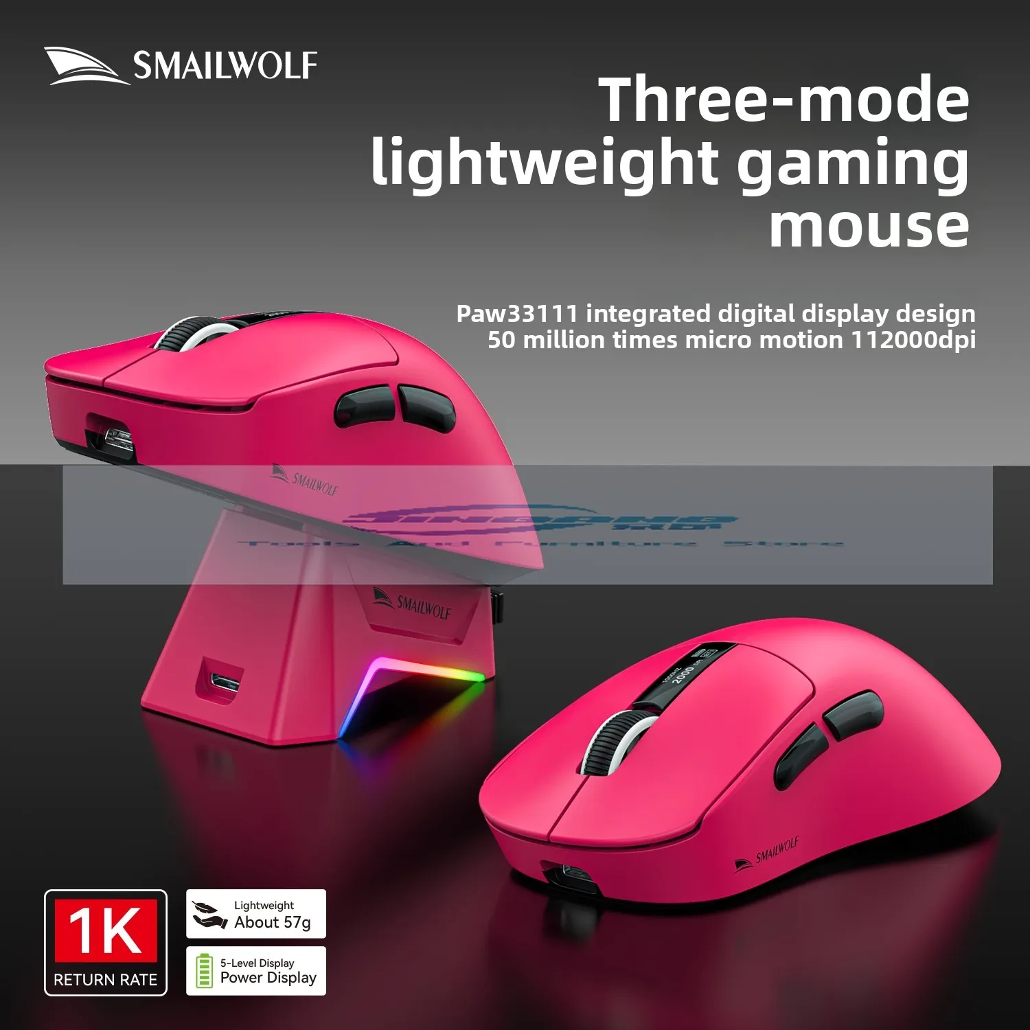 

SMAILWOLF Smywolf M6 Беспроводная игровая мышь Bluetooth для ноутбука Игровая PAW3311 Легкая