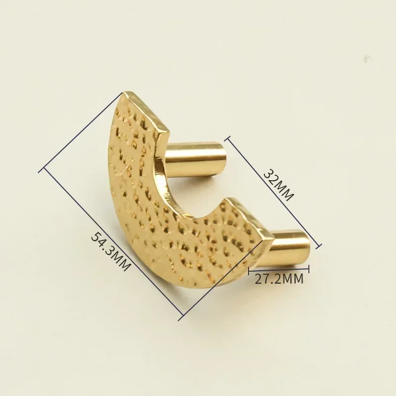 Nordischer Luxus-Messinggriff mit halbrundem Griff, gerändelt, für Kleiderschrank, Küchenschrank, Türgriffe, Schubladengriffe, Möbelgriffe – Detail 13