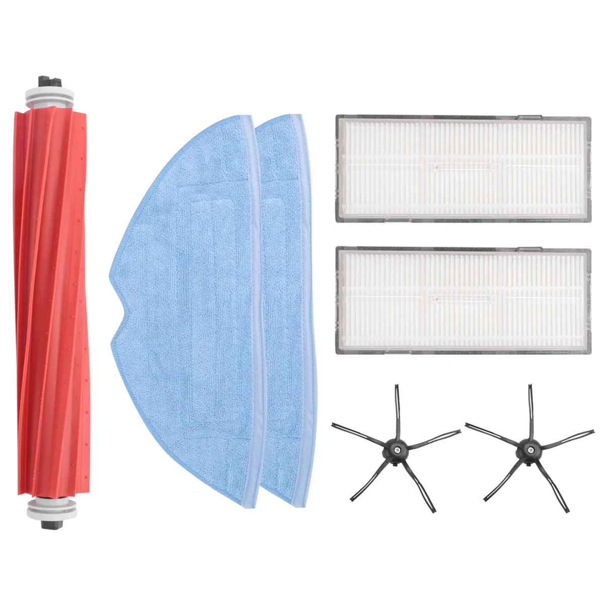 فرشاة 7 قطع لـ S7 T7S HEPA ملحق فلتر فرشاة رئيسية قابلة للفصل ممسحة قماش فرشاة جانبية جزء المكنسة الكهربائية