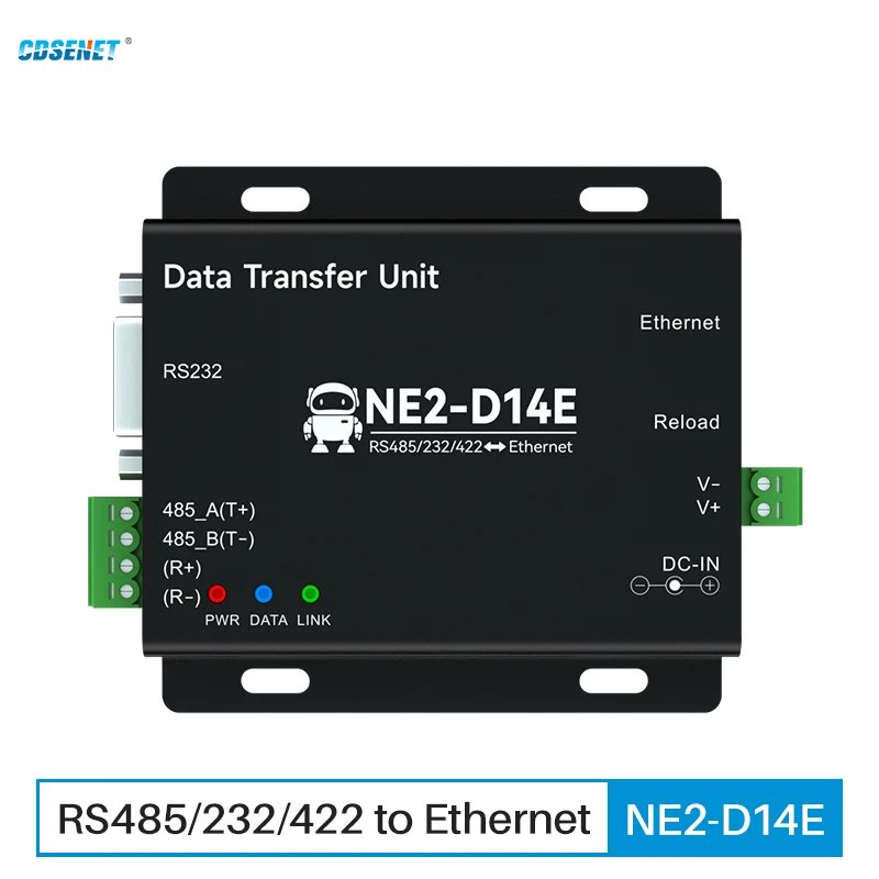 

RS485/232/422 To Ethernet Serial Server POE Modbus Gateway Storage CDSENET NE2-D14E TCP UDP MQTT HTTP DC 8-28V 2 Way Socket Link