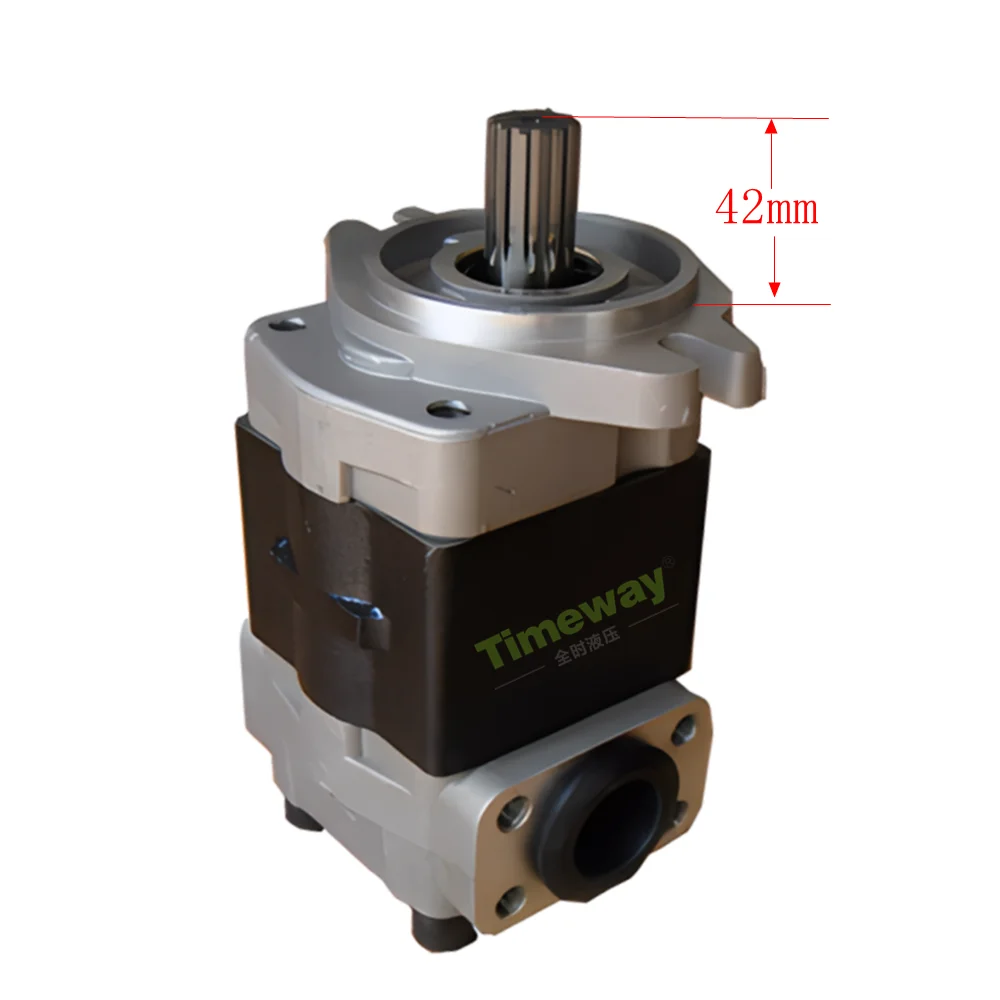 SGP2 High Pressure Hydraulic Gear Pump SGP2-44L551 Forklift Oil Pumps Spline Shaft 13teeth φ21.8mm Mounting Diameter:82.55mm