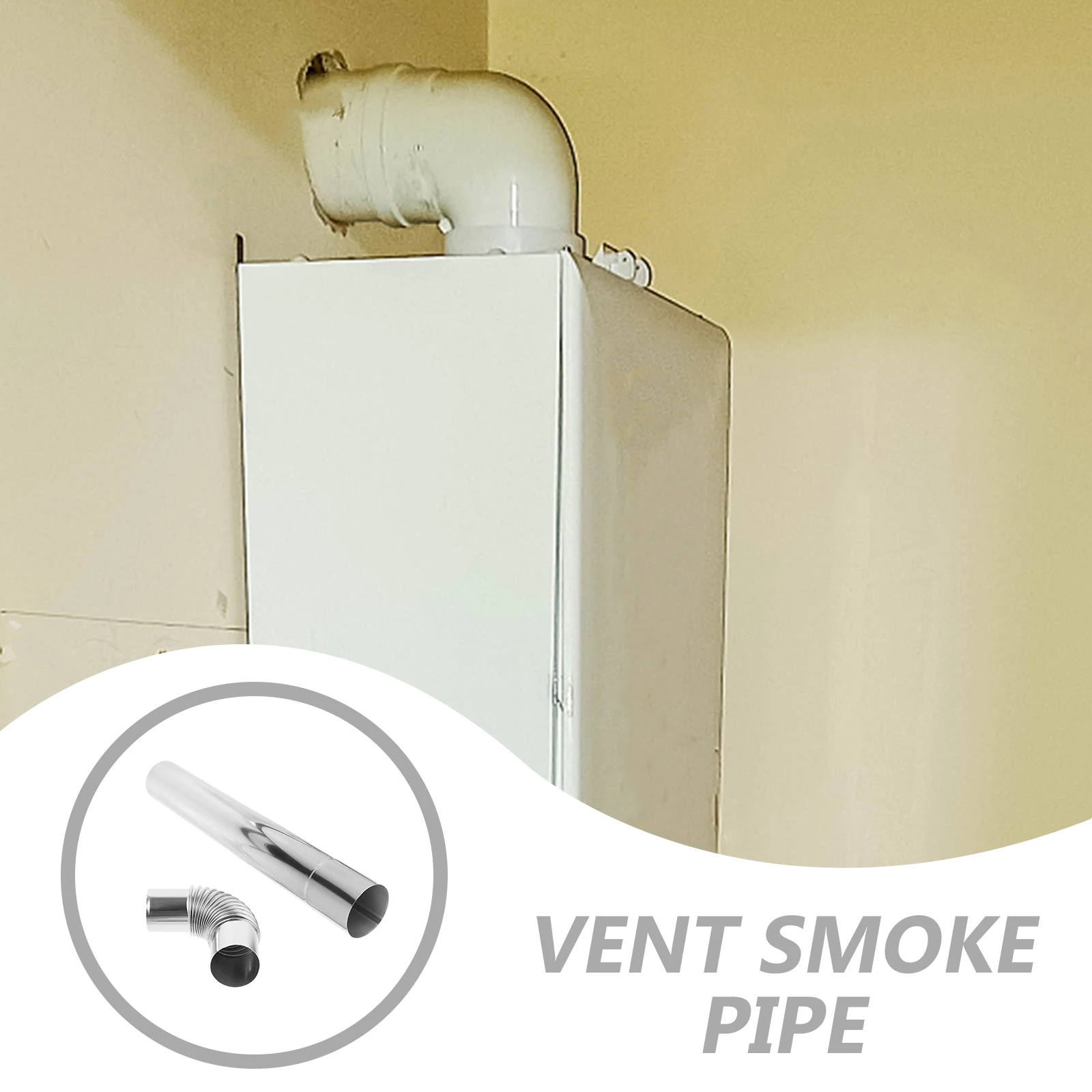 1Set الفولاذ المقاوم للصدأ تنفيس أنبوب مستقيم الكوع محول نظام العادم القوي لفتحة المداخن المدخنة #2