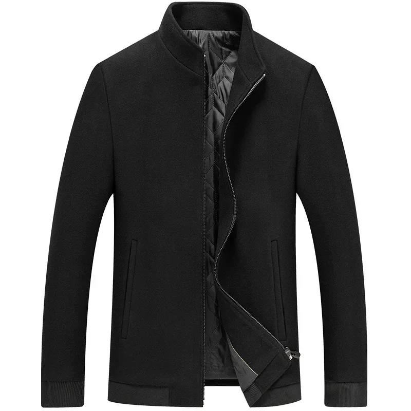 

TFETTERS Brand Casual Business Men Jacket 2024 Autumn Stand Collar Warm Outerwear Woolen Winter Jacket Men Fashion Men Clothing