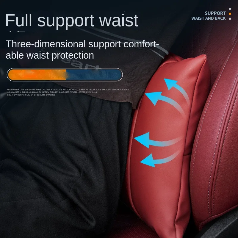 Long Staple Cotton Car Neck Pillow Lumbar Backrest Support Breathable Car Lumbar Cushion Relieve Pressure Car Lumbar Backrest