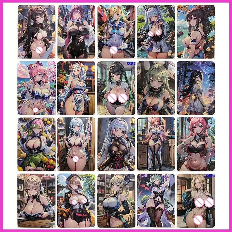 

Anime Goddess Story Rare A6 Size Refraction Foil Mona Tsunade Kuki Shinobu Toys for boys Collectible Cards Birthday Present