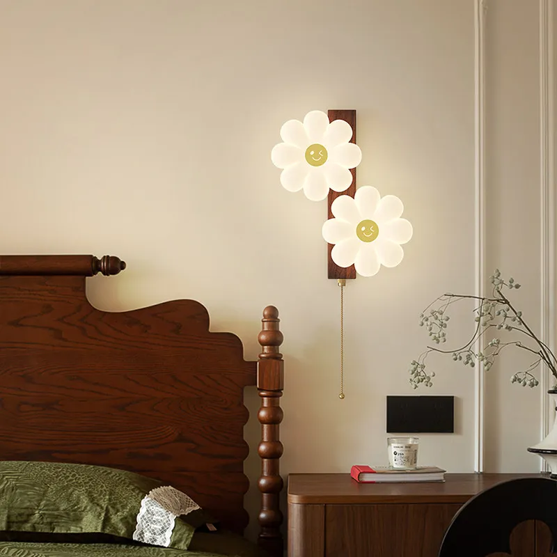 2026 LED Floral Wall Lamps for Children's Bedroom Ac Wedge up down Acrylic Mirror Corridor Aisle Hallway Lighting New Arrival