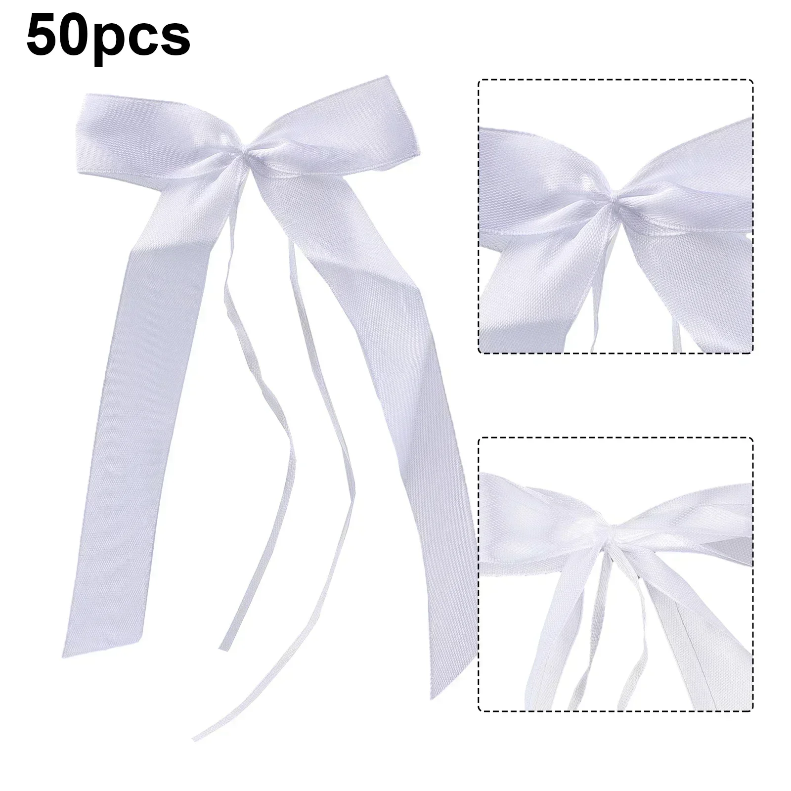 50Pcs Ribbon Bows Wedding Car Decoration Car Bows Jewelry Gift Wrap Ribbon Birthday Party Chairs Decoration 18-20cm Length