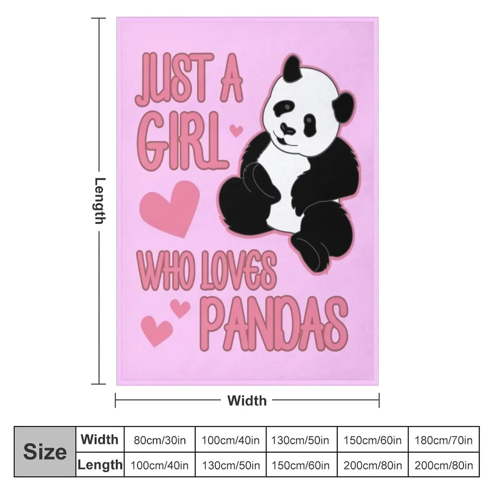 Just A Girl Who Loves Pandas Best Cute Gift print Throw Blanket couch cozy soft plush fuzzy picnic outdoor blanket
