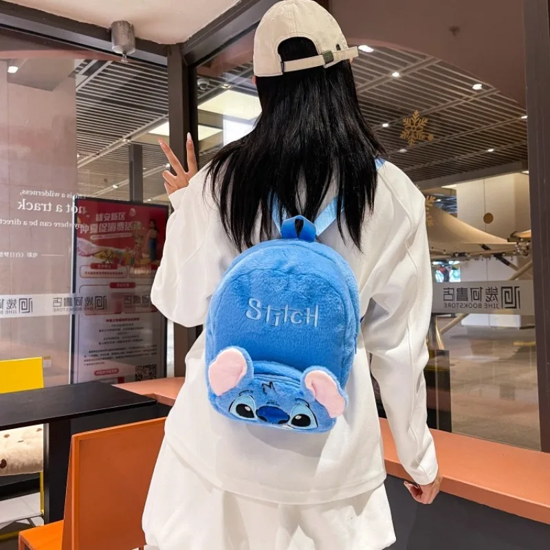 Disney New Stitch Cartoon Fashion Versatile Single Backpack Children's Plush Doll Backpack