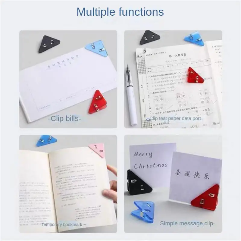 1PC clip triangolare creativa clip per banconote libro carta clip ad angolo clip per raccoglitore per scaffale da scrivania organizzatore da tavolo per ufficio