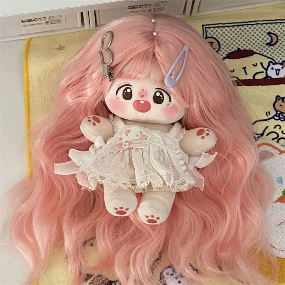 

Cute Long Curly Hair Cotton Doll Wig Chemical Fiber Clamping Plush Doll Wigs Purple Pink Idol Star Doll Hair Cotton Doll