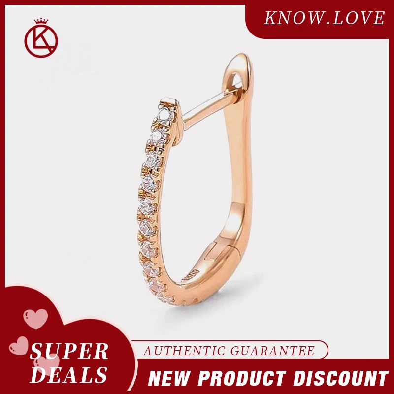 

KNOW LOVE Lab Diamond Girly Earrings for Women High Jewelry Dating Party Shiny Diamond Earrings 9K Gold Earrings Certified Gifts