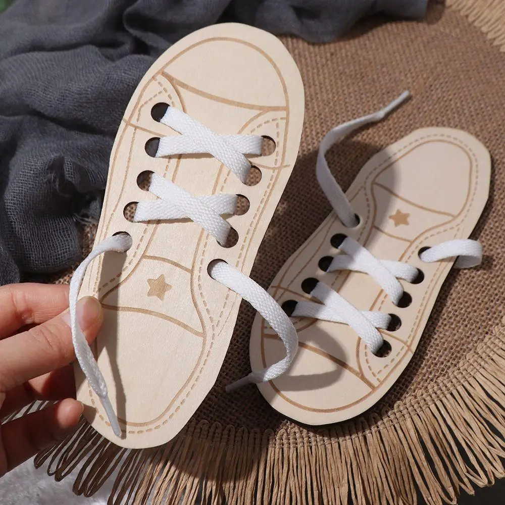 신발끈 묶기 신발끈 묶기 보드 나무 끈 신발 장난감 몬테소리 교육 장난감 끈 묶는 법 배우기 장난감