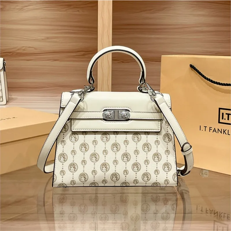 Brand women's handbag 2026 new high-end texture retro large capacity designer light luxury shoulder crossbody bag fashionable