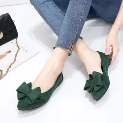 Moda donna papillon verde Flock scarpe basse Zapatos De Mujer Lady Casual Black Office & Party Shoes Sapatos Femininas A99