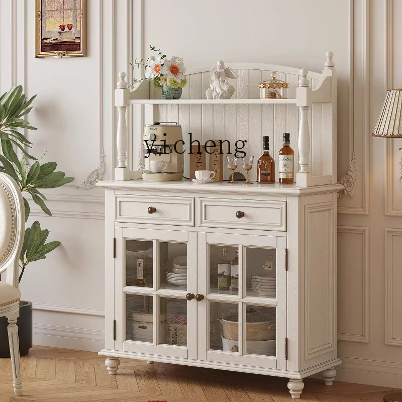 American White Side Cabinet Household Wall Storage Locker French All Solid Wood Locker