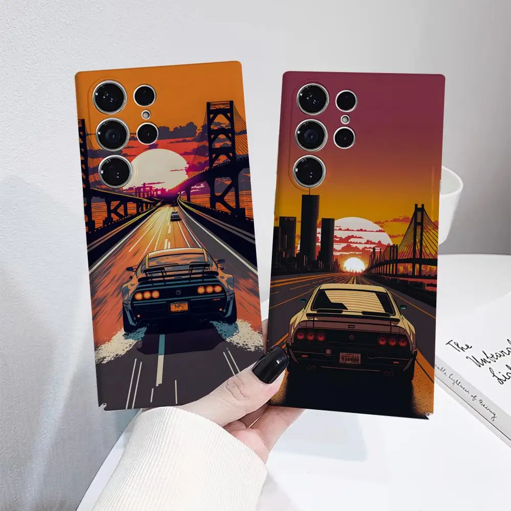 

Japanese J-JDM Drift Car Phone Case For Samsung S25 Film Shell GalaxyS24Ultra 23plus S22 21 A56 36 26 16 Luxury Cover