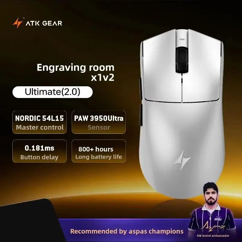 ATK x1v2 Wireless Dual 8K Dual Mode Mouse PAW3395/3950 Ultra