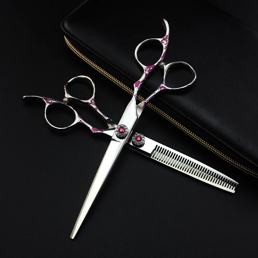 

Professional JP 440C steel 6.5 '' scissor Rose hair scissors haircut thinning barber makas cutting shears Hairdressing scissors