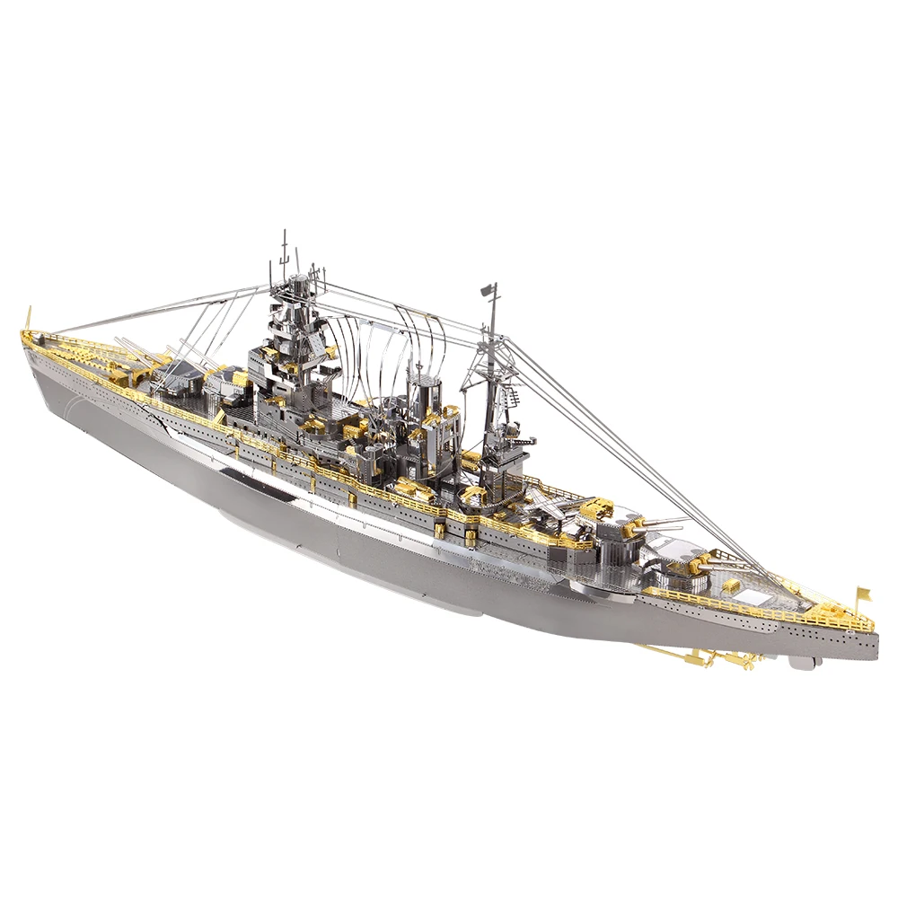 Piececool 3D Metal Puzzle Model Building Kits - Nagato Class Battleship Jigsaw Toy ,Christmas Birthday Gifts for Adults