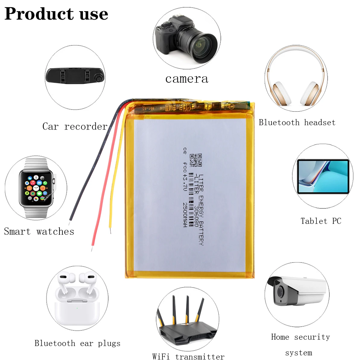 Three lines 3.7 V  polymer Lithium Battery 306080 286080 2500 Mah Love Landing Pda Smart Tablet Computer