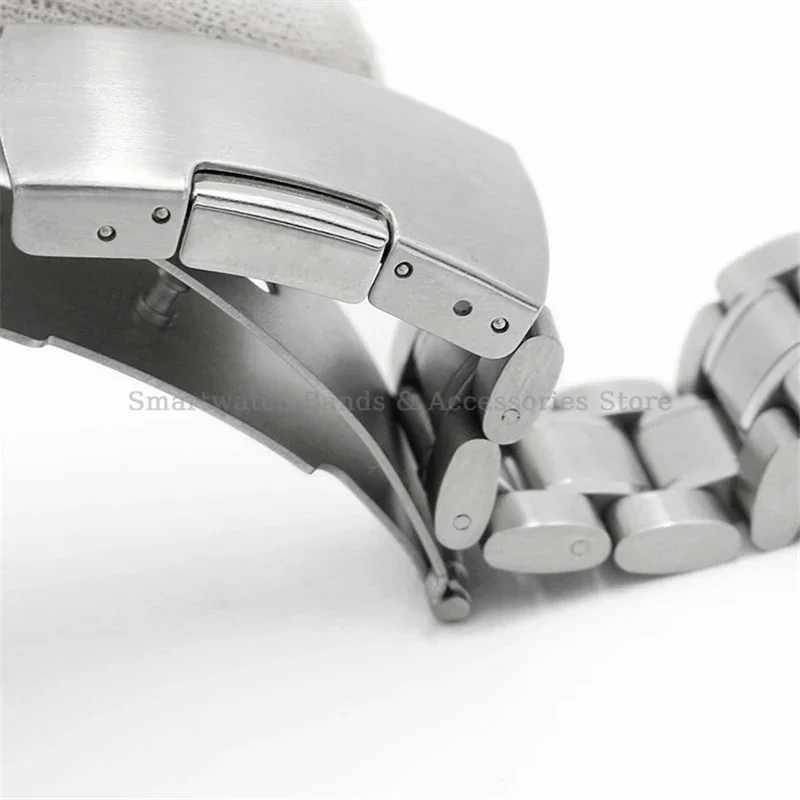 Curved End Strap 16mm 18mm 20mm 22mm 24mm Stainless Steel Wrist Band Universal Replacement Watch Bracelet Solid Folding Clasp