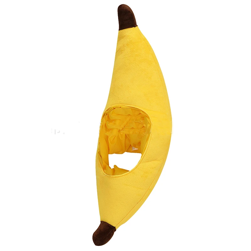 Unisex Women Funny Fruit Cap Halloween Costume Men Adult Plush Banana Hat