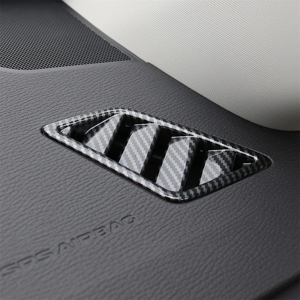 CGZ لميتسوبيشي أوتلاندر 2022 2023 2024 LHD!!! الكربون الأسود العلوي A/C منفذ تنفيس الهواء تنفيس ديكور غطاء الكسوة 2 قطعة