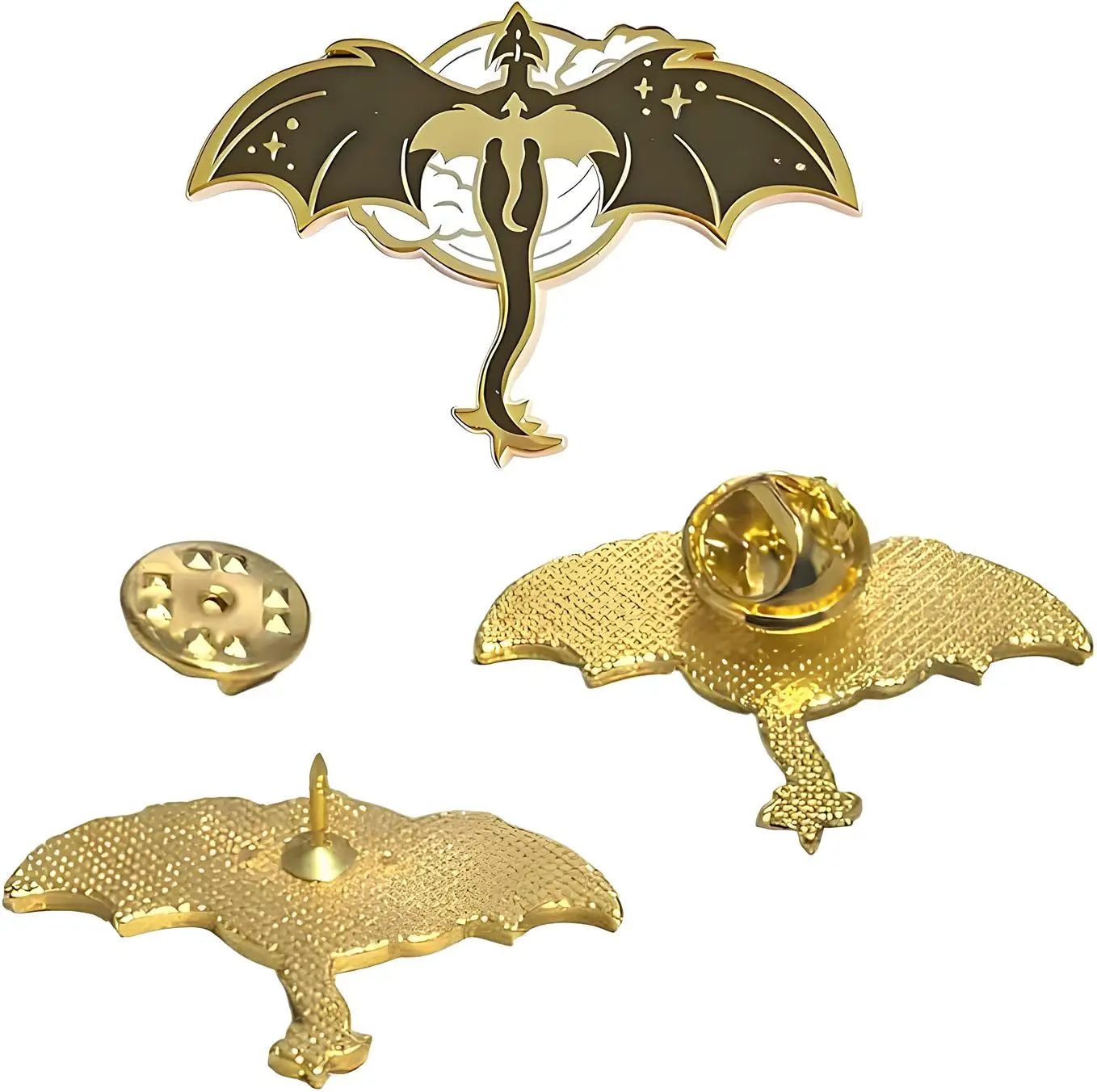 Fourth Dragon Wings Enamel Pin Brooch Keychain Set Men Women Lapel Pins For Backpacks For Clothes Fashion Pendant Accessories