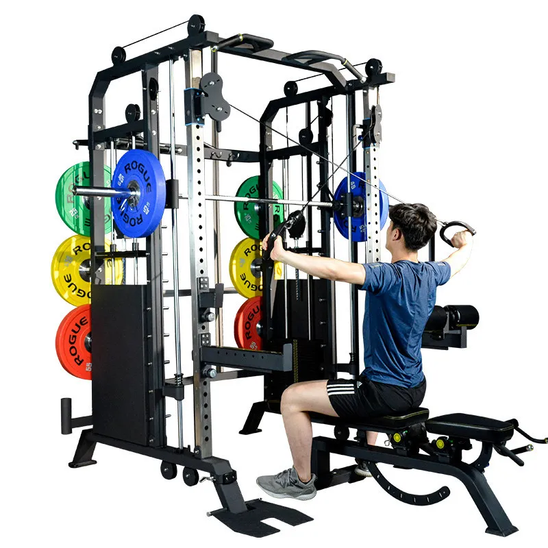 Multifunctional Deep Squat Weightlifting Frame Trainer Chin Up Counterweight Pulling Rope Training Combination Fitness Equipment