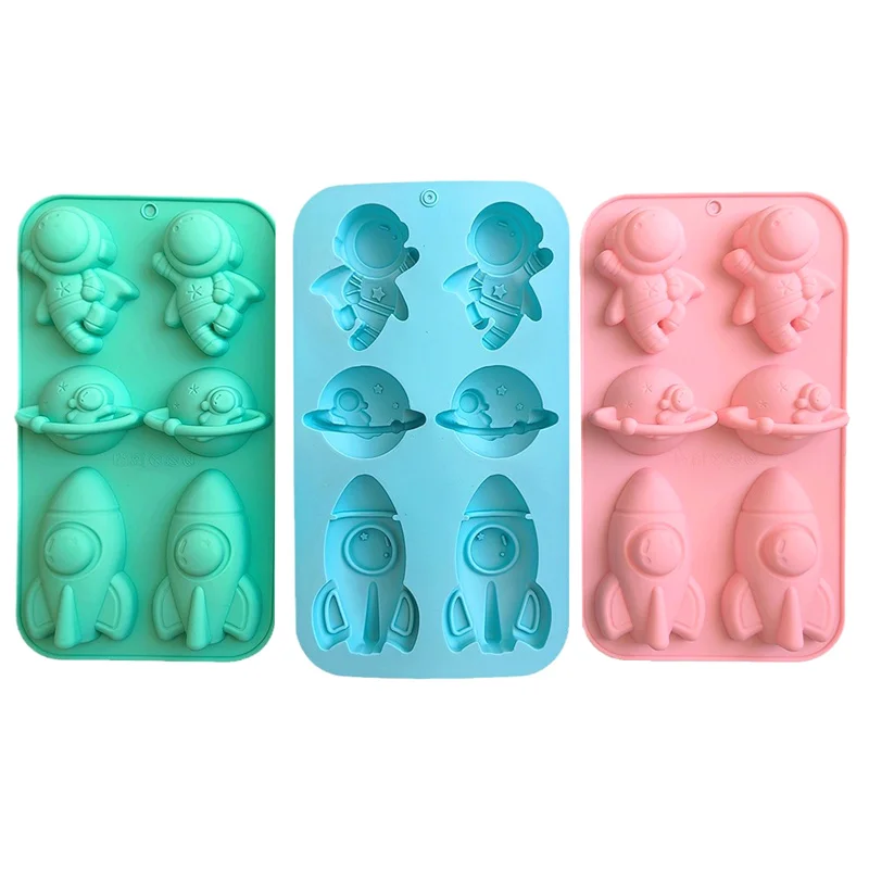 6 Company Astronaut Rocket 760 Silicone Mold Baking Cake Mold Pudding Bread Baking Pan Soap Mold