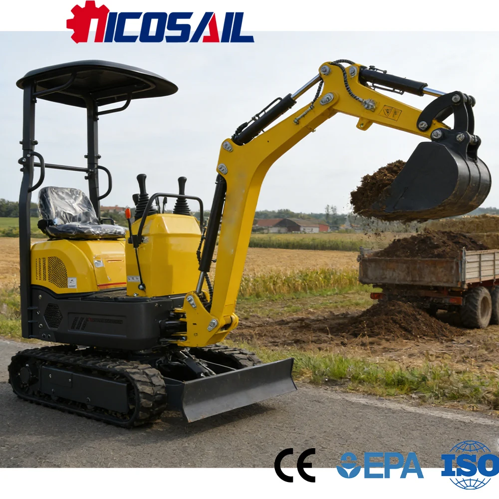 

Мини-экскаватор гусеничный 0,6 тонны, сертифицированный CE, Euro 5, компактный, прочный, простой в эксплуатации, для фермерских хозяйств, садов и строительных работ