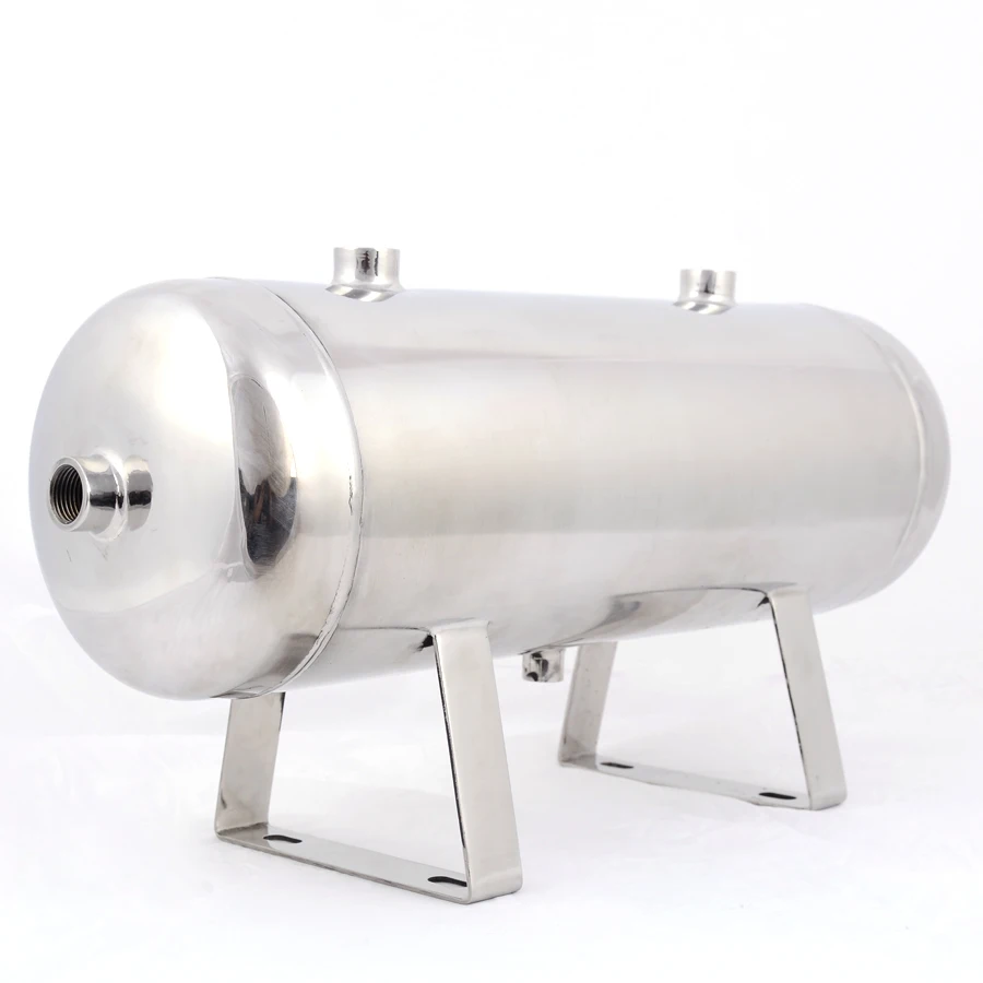 10L Stainless Steel Mirror Horizontal Air Storage Tank Vacuum Buffer Air Pressure Tank Can Be Customized