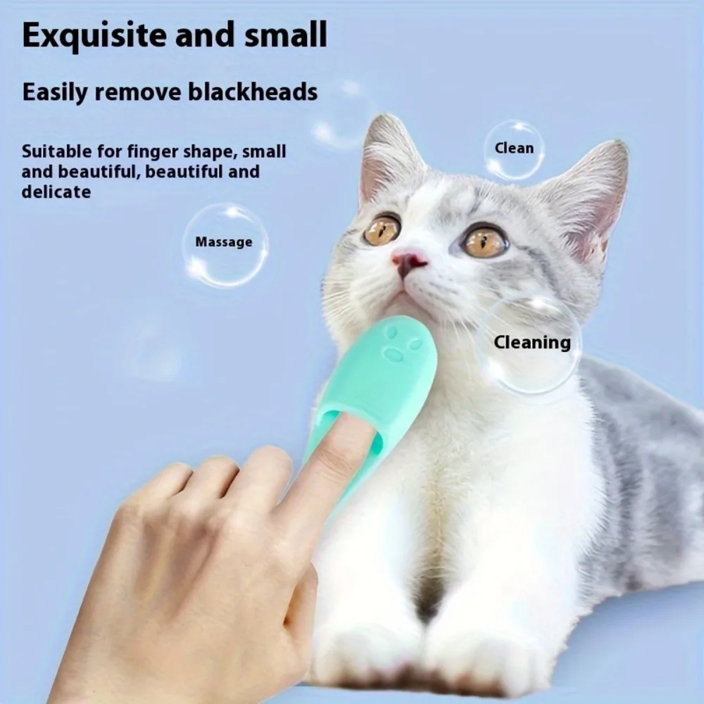 Random color 2 cats black chin cleaning brush silicone brush cleaning pet cat dog comb