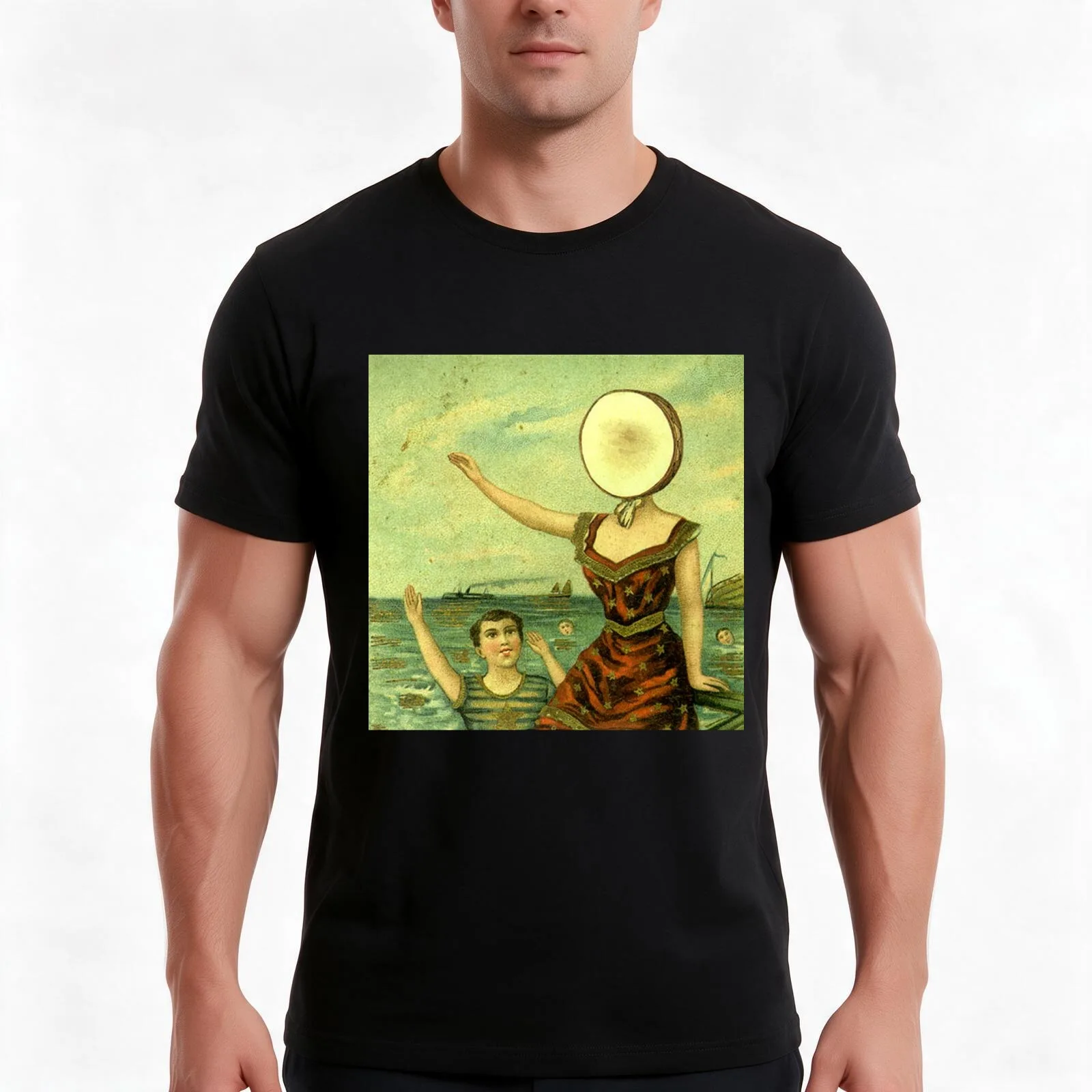 In the Aeroplane Over The Sea shirt T-Shirt Summer Casual Cotton Tee Oversized Streetwear Tops Vintage Graphic Print