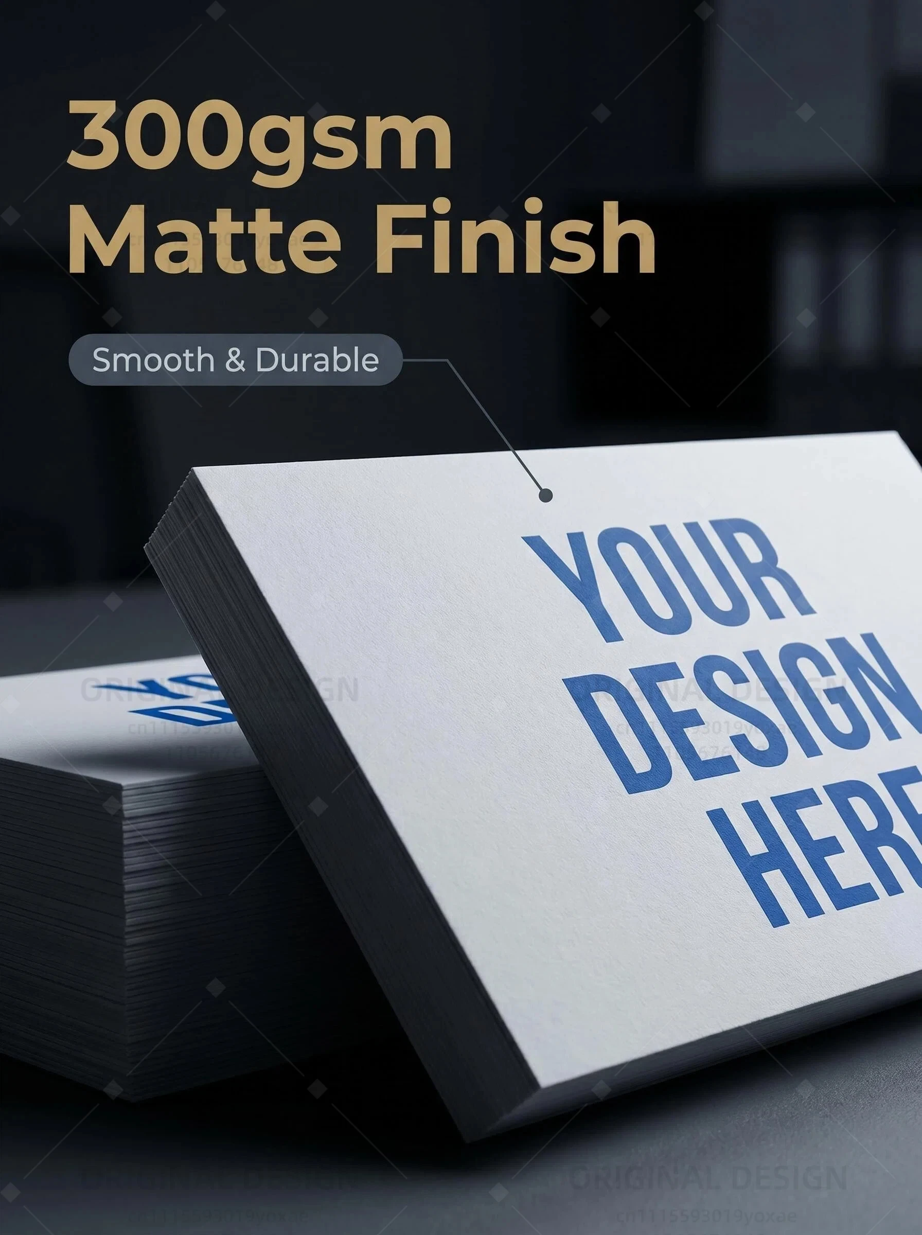 Custom Photo Business Cards Personalized Double-Sided Printing 300gsm Matte Water-Resistant Paper 50-1000PCS