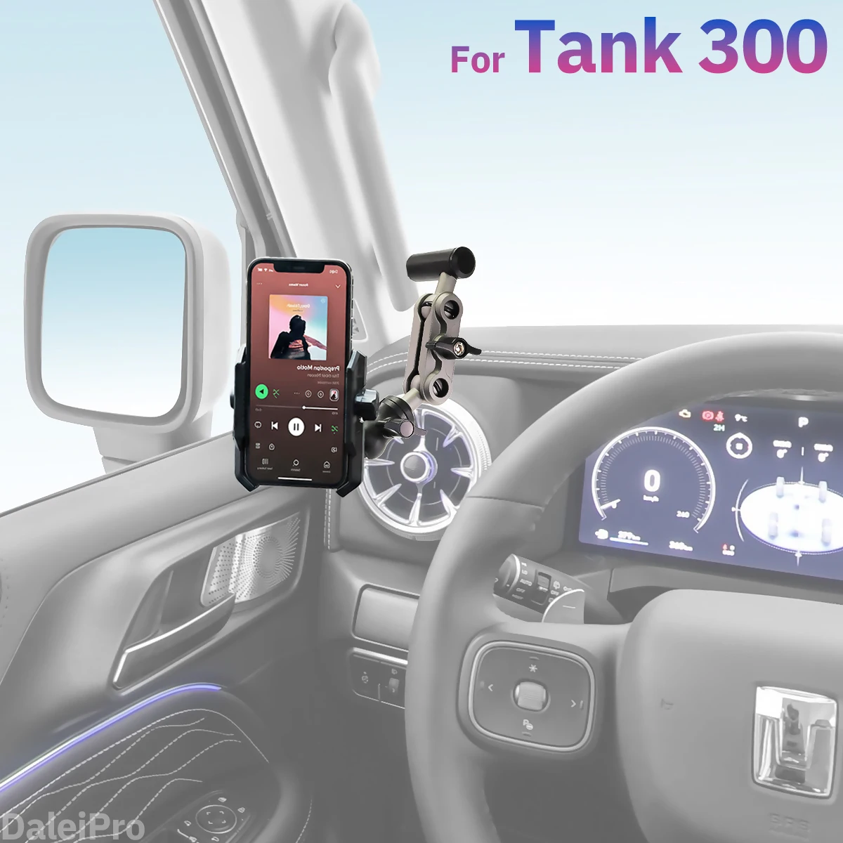 

Держатель для телефона на переднюю стойку (A-стойку) для Tank 300 и Tank 500, вращающийся на 360 градусов, прочный и регулируемый автомобильный держатель для телефона