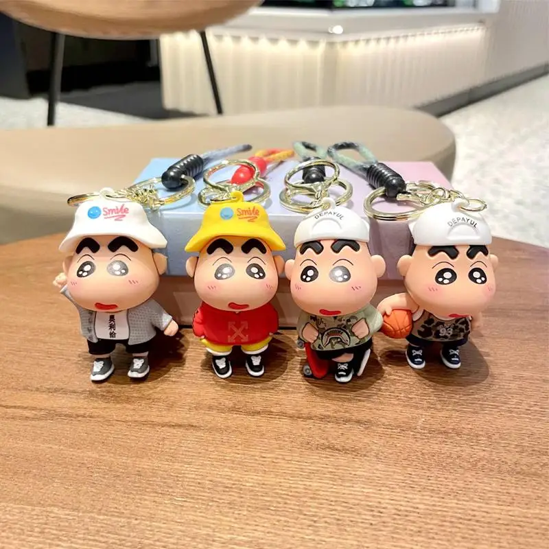 Crayon Shinchan keychain anime kawaii girl pendant Portable personality Cartoon decorate Exquisite couple bag charms Gift