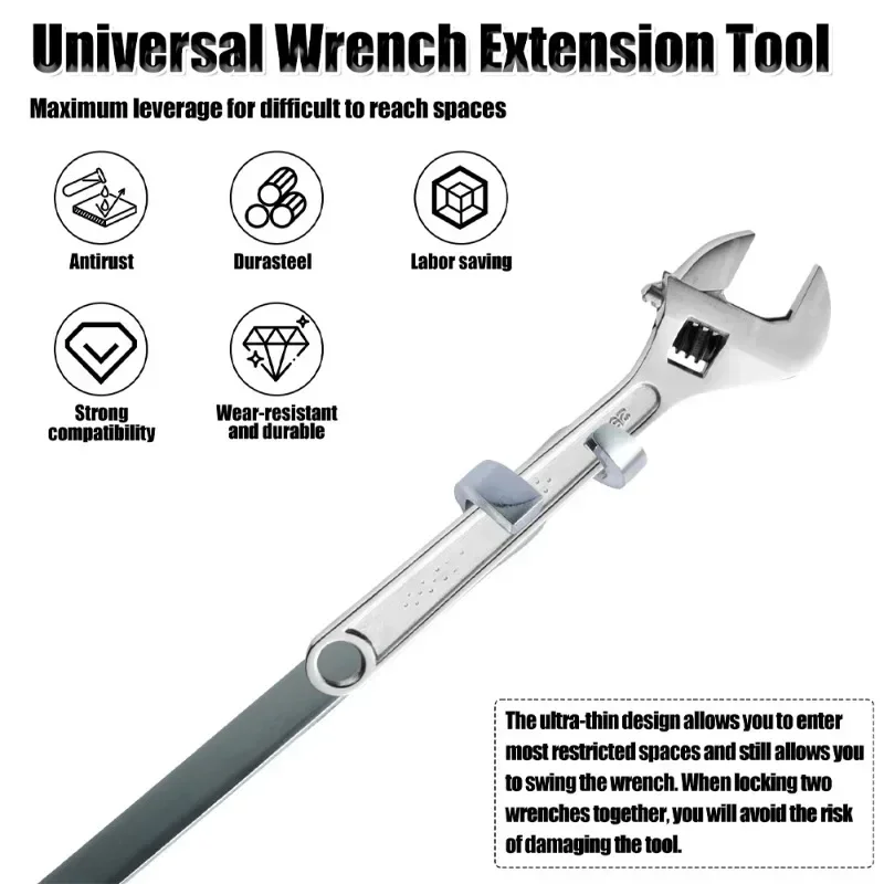 Nieuwe Wrench Extender Tool Bar 15 inch Lange Universele Koppel Adapter Wrench Extension Koppel Versterker Tool Spanner Extender Tool