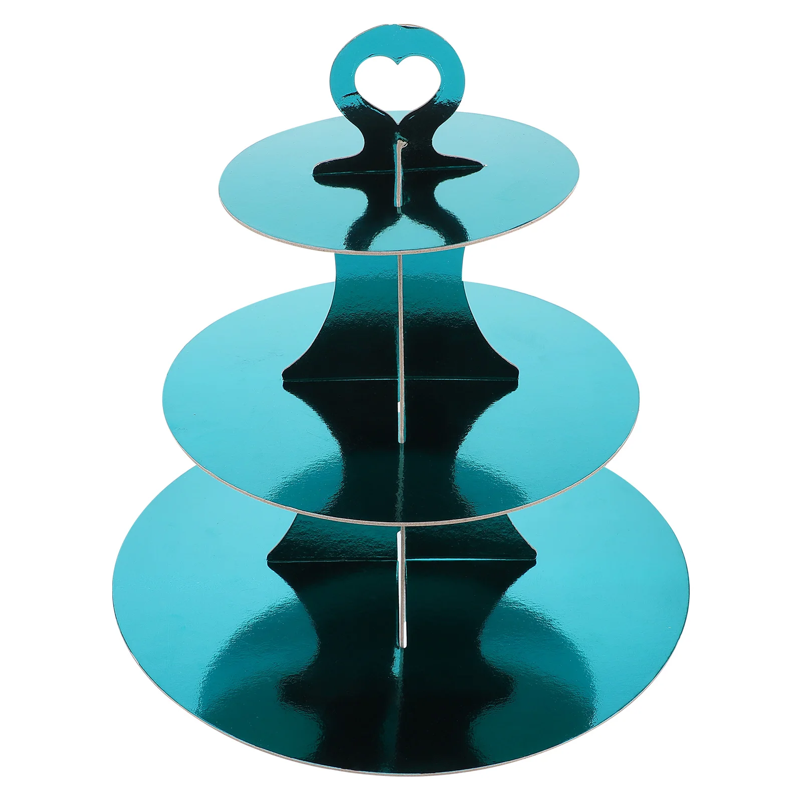 

1Pcs Disposable Cake Stand Paper Three Tier Thick Base Stable Design Blue for Cupcake Birthday Display Paper Cake Stand
