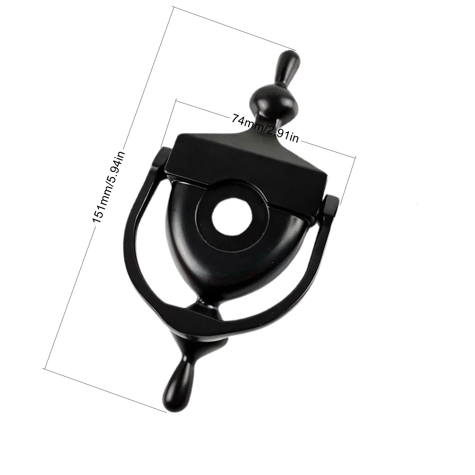 6 Inch Black Double Crown Zinc Alloy Door Knocker for 1.38inch to 1.97inch Door Steel Doors,Security Peek Peep Holes Door Handle