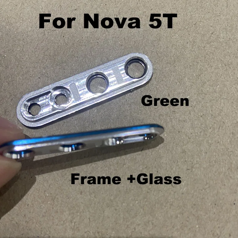 1PCS For Huawei Nova 5T Back Camera Glass Rear Lens Cover With Frame Ahesive Sticker Replacement