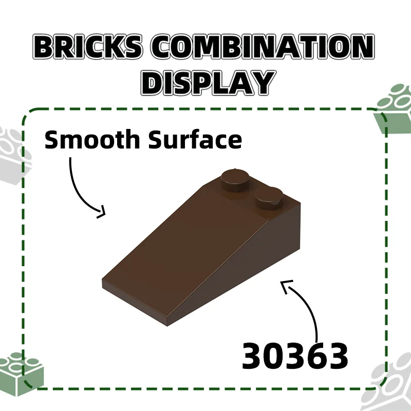 Wange 62 ชิ้น/ล็อต 30363 Slope18 2x4 หลุมเอียง 2 คอลัมน์บล็อก Moc สีอุปกรณ์เสริมใช้งานร่วมกับอิฐ DIY ของเล่นเด็ก