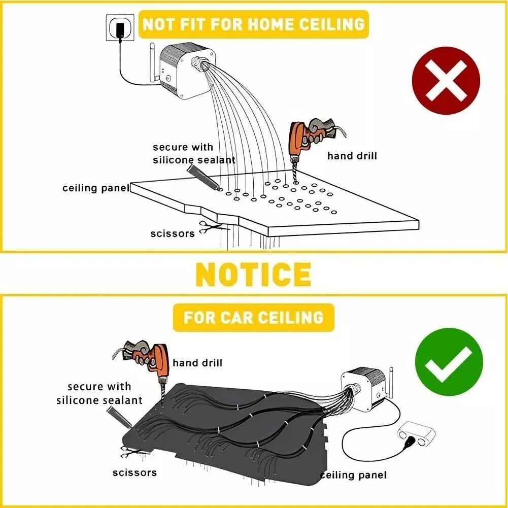 12 W 16 Kleuren Autodak Ster Licht APP Controle Auto Sterrenhemel Licht Sfeer Lamp voor Sterrenhemel Plafond