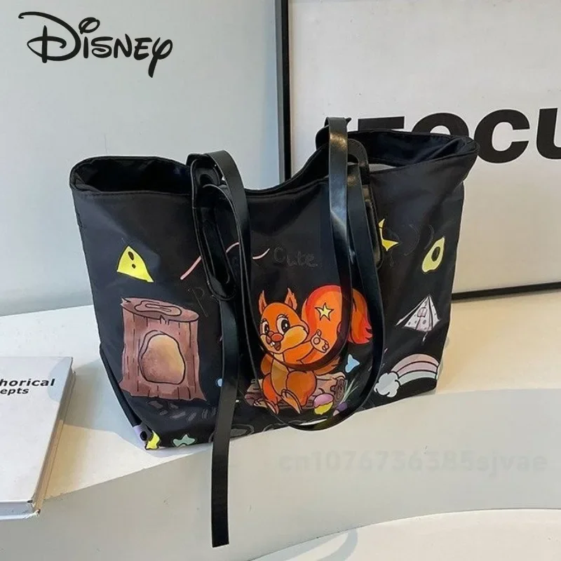 Disney New Women's Handbag Fashionable High Quality Women's Shoulder Bag Cartoon Versatile Large Capacity Women's Shopping Bag