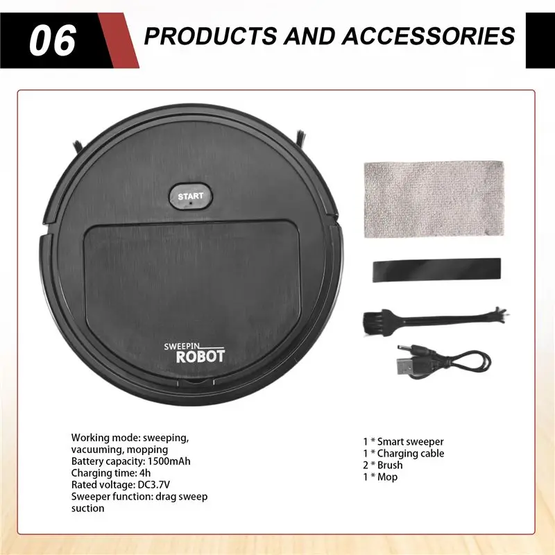 A67P-Smart Robot Vacuum Cleaner 3-In-1 Household Cleaning Machine Automatic Vacuum Cleaner