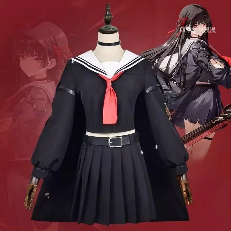 مجموعة أزياء تشيسا التأثيرية 2025 لعبة Wuthering Waves JK موحدة تنورة علوية شعر مستعار للنساء ملابس لعب الأدوار في حفلات الهالوين الأنيمي